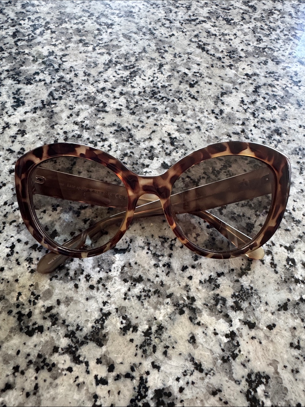 Tortoiseshell Kate Spade Round Women's Sunglasses - Brown